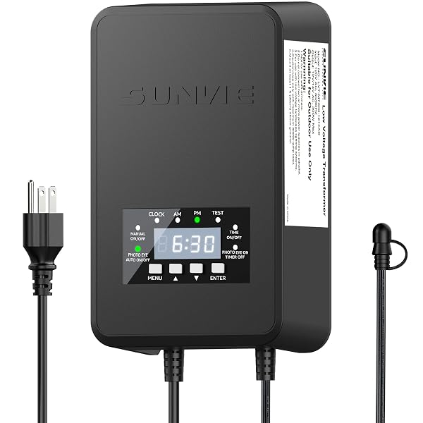 SUNVIE Low Voltage Transformer with Photocell Sensor and Timer