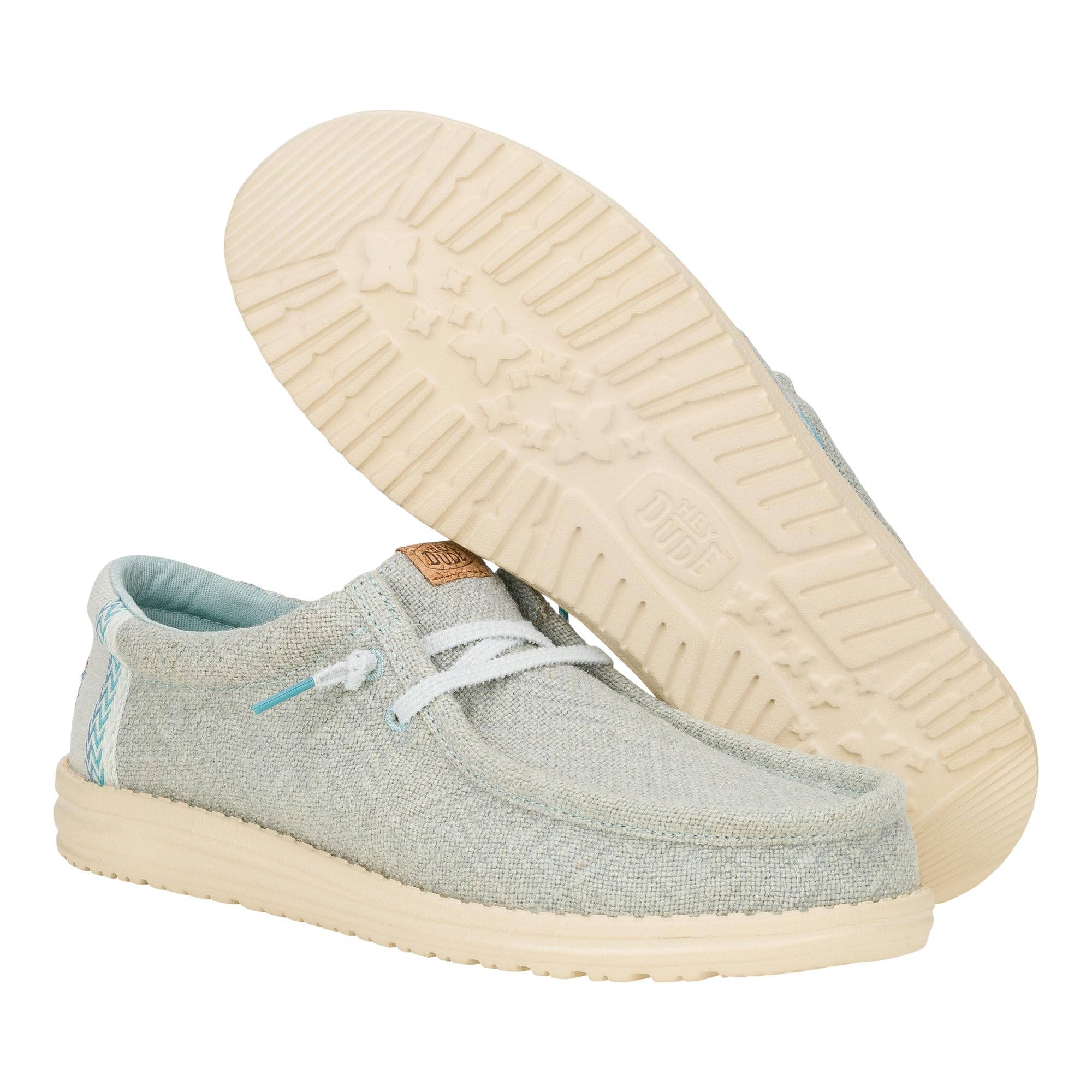 HEYDUDE - Wally Jute - Scarpe Uomo Slip-On - Mocassini, Cloud Blue/Dawn Blue, 43