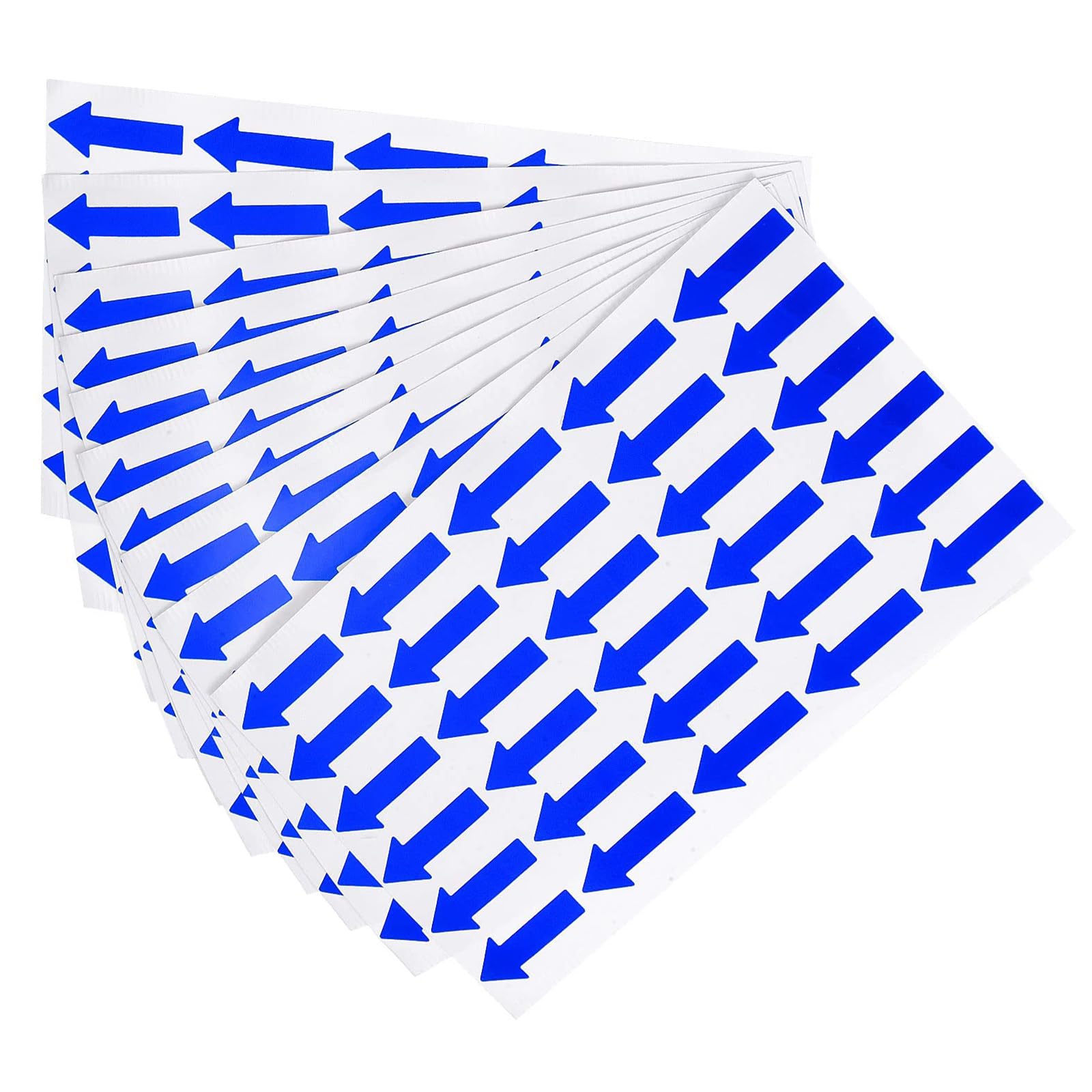 TOP-VIGOR 10 Pcs Small Arrow Stickers, 1.2x0.4 PVC Adhesive Labels for Flow Direction, Defect Marking, Inspection & Quality Control, Blue