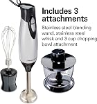 Hamilton Beach 2 Speed Hand Blender with Blending Wand, Whisk and Chopping Bowl Attachments, 59765C