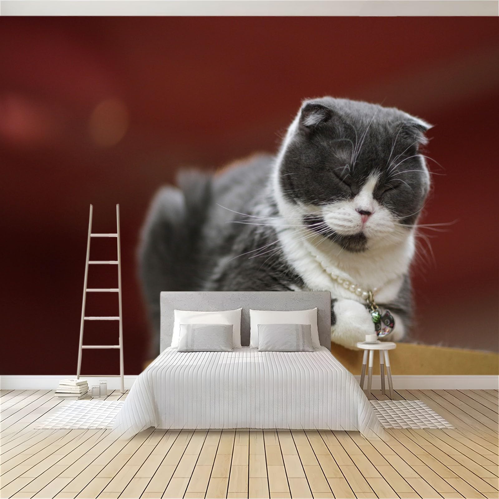 Amazon | 壁の壁画の壁紙 動物折り猫 壁飾り壁画 300 x 210 cm