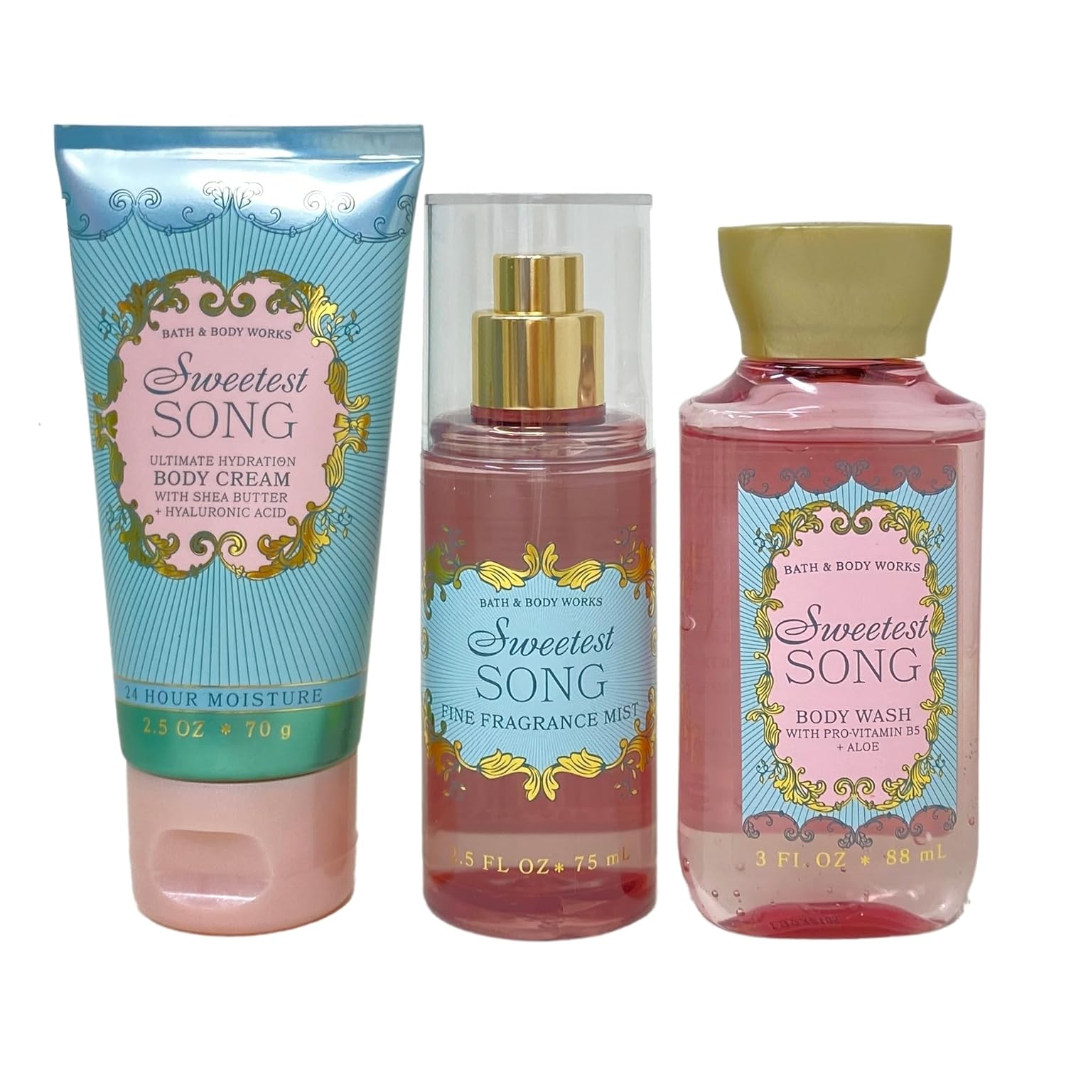 Bath & Body Works Sweetest Song - Sweet as Sugar Mini Gift Bag Trio Set - Body Cream, Fragrance Mist and Body Wash with a Himalayan Salts Sample Soap - Travel Size - Image 2