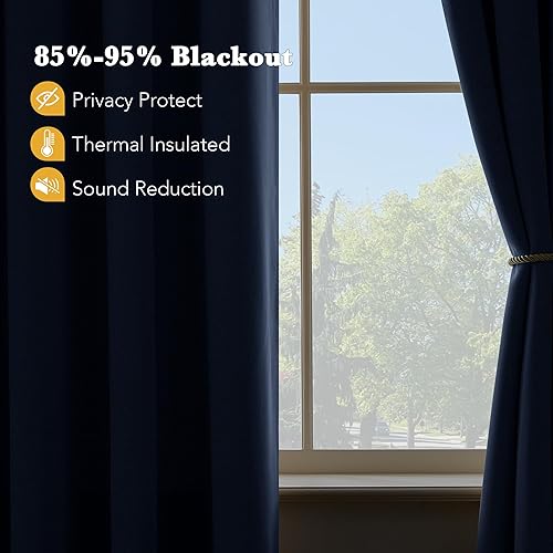Miniatura 3 de RYB HOME Cortinas opacas cortas para caravana, cortinas con aislamiento térmico para cocinasala de estar, eficiencia energética, 42 pulgadas de