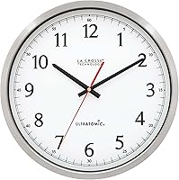 La Crosse Technology UltrAtomic 14-Inch Stainless Steel Atomic Wall Clock - Dual Antennas, Shatterproof Lens, 5-Year Battery Life