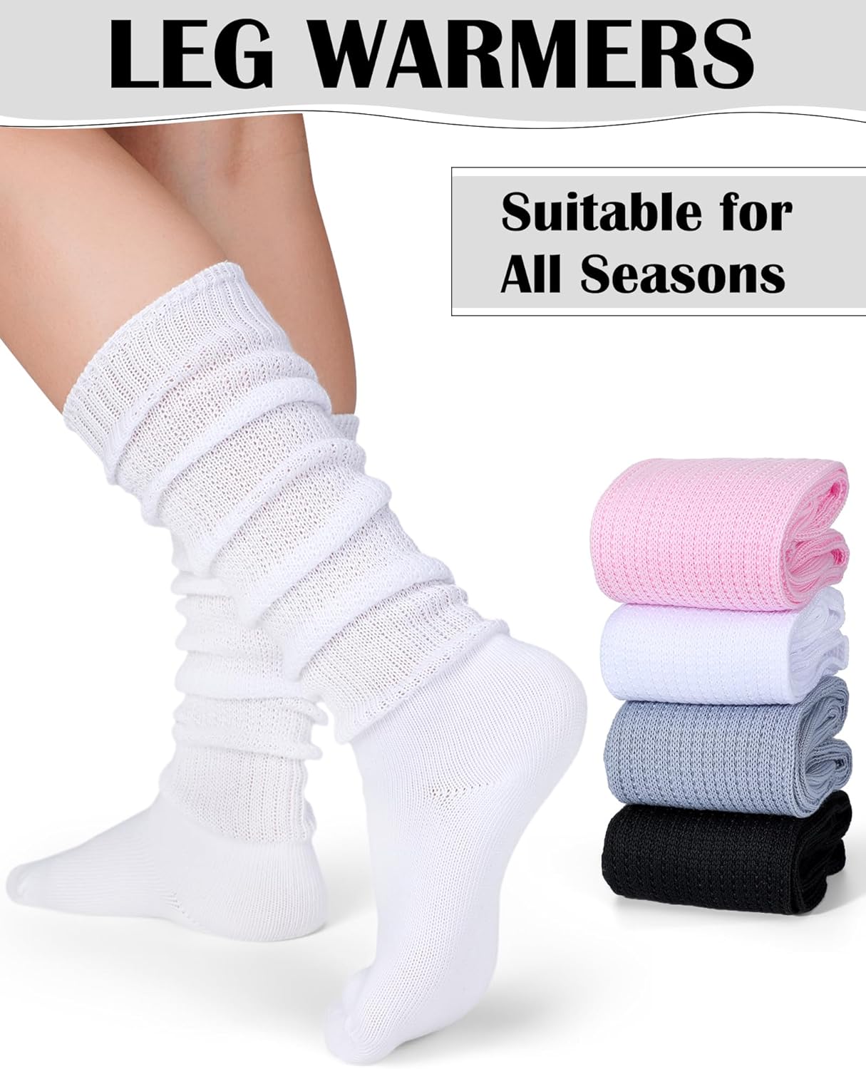 Vabean 4足 ロングスラウチソックス 日本製ルーズバブル シュシュソックス コットン バギー スラウチソックス レディース ガ