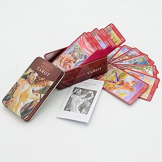 Jayiaine Tarot Cards for Beginners,Oracle Cards Deck with Guidebook Pink Waterproof Cards, Fortune Teller Game Set for Family Reunion Expert Reader for Christmas Birthday, Red