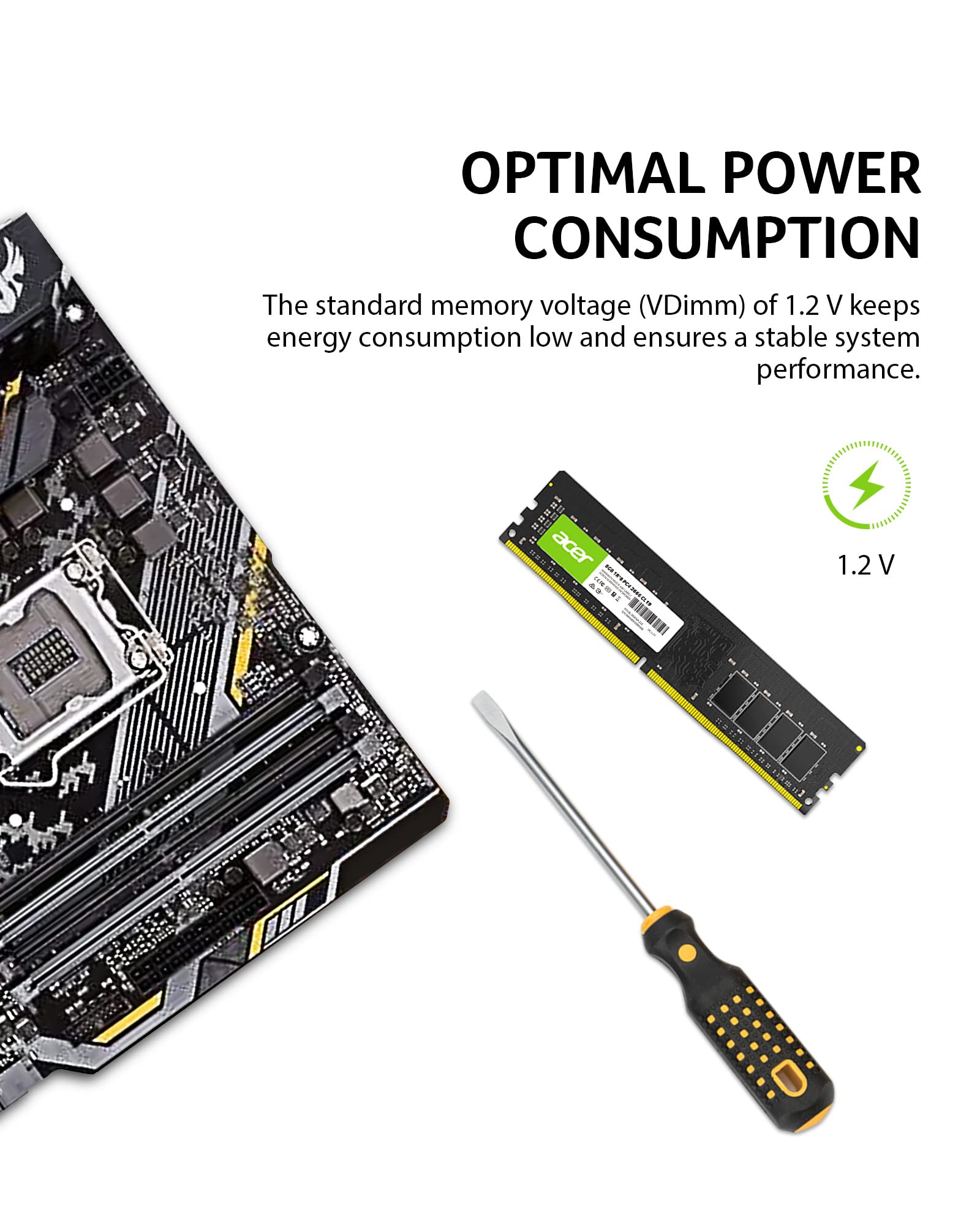 Amazon | Acer UD100 8GB シングル RAM 2666 MHz DDR4 CL19 1.2V