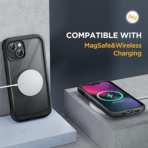 Miniatura 7 de Miracase Funda compatible con iPhone 13 de 6.1 pulgadas, actualizada 2021, carcasa transparente de vidrio de cuerpo completo con protector de