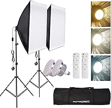 Softbox Photography Lighting Kit 20"X28" Professional Continuous Lighting Equipment Photo Studio Photography Set with E27 Socket 5700K LED Bulbs for Portraits and Video Product Shooting