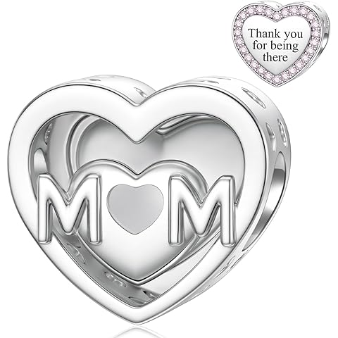 SEVENWELL Family Charms for Pandora Bracelets, Sterling Silver Love Heart Daughter Mom Sister Wife Nana Grandma Beads for Women