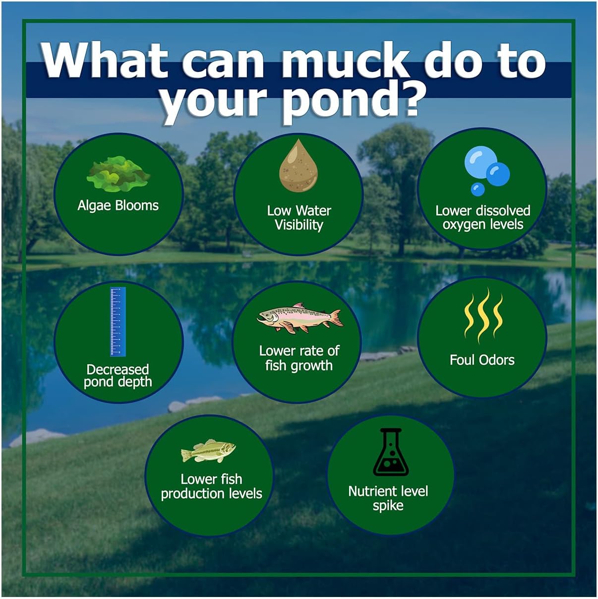 Muck Remover Pellets 10 lb Pond Tablets Treats 2.5 Acres - Pond Sludge Remover, Lake Muck Removal