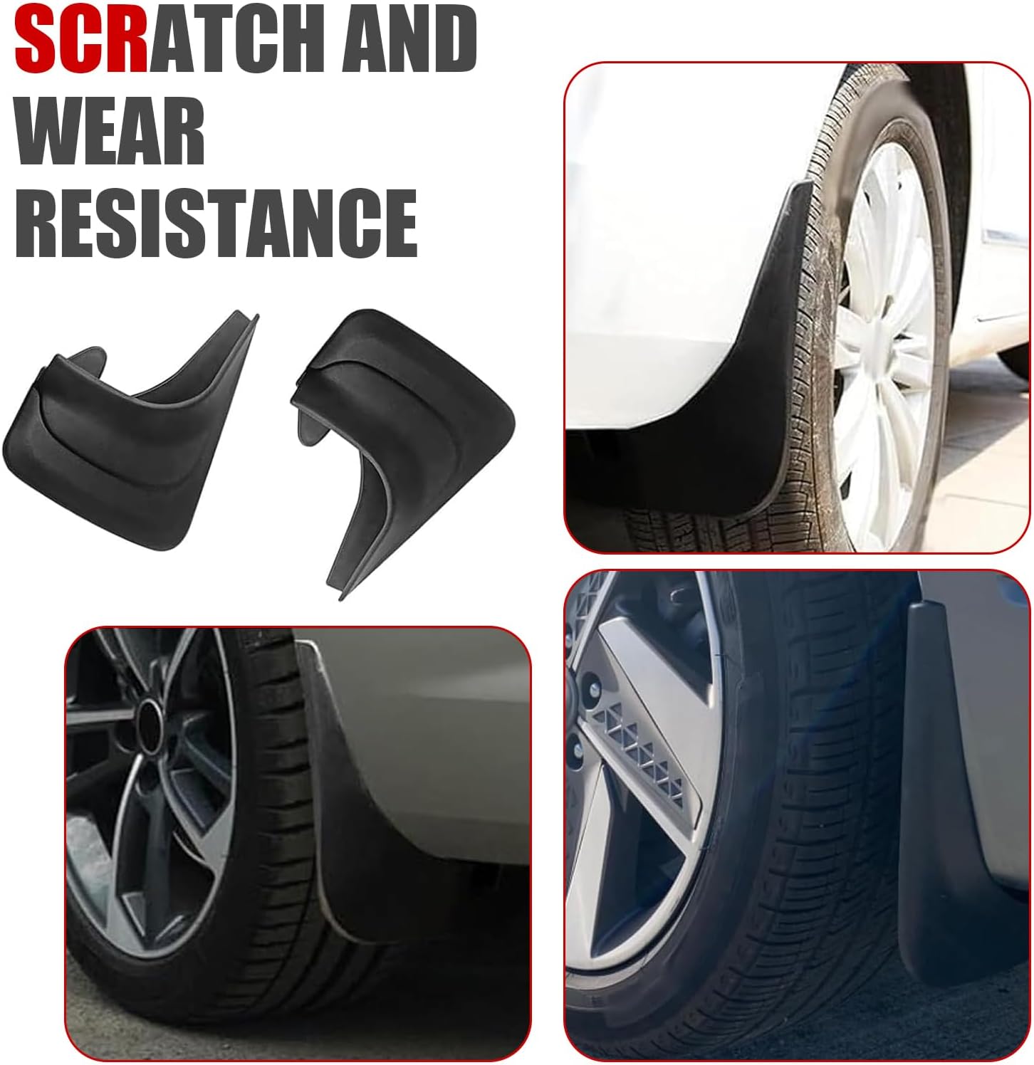 2 PCS Mud Flaps, 8.27" x 12.6" Tire Protector Splash Mudflaps, All-Weather Protector Mud Guard, Tire Rear Trim, Universal Exterior Accessories for Most Cars(Black)