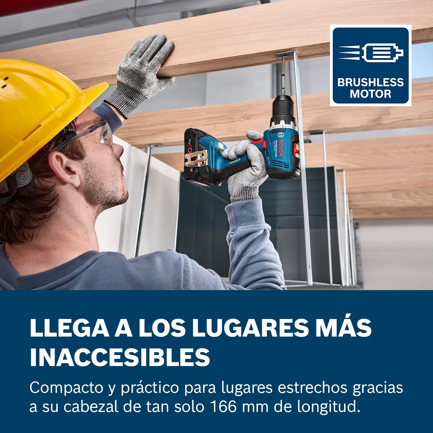 Bosch Professional 18V System atornillador a batería GSR 18V-65 (motor Brushless sin escobillas, longitud del cabezal 166, incl. 2 baterías GBA 18V 5.0Ah, cargador GAL 18V-40, L-BOXX)