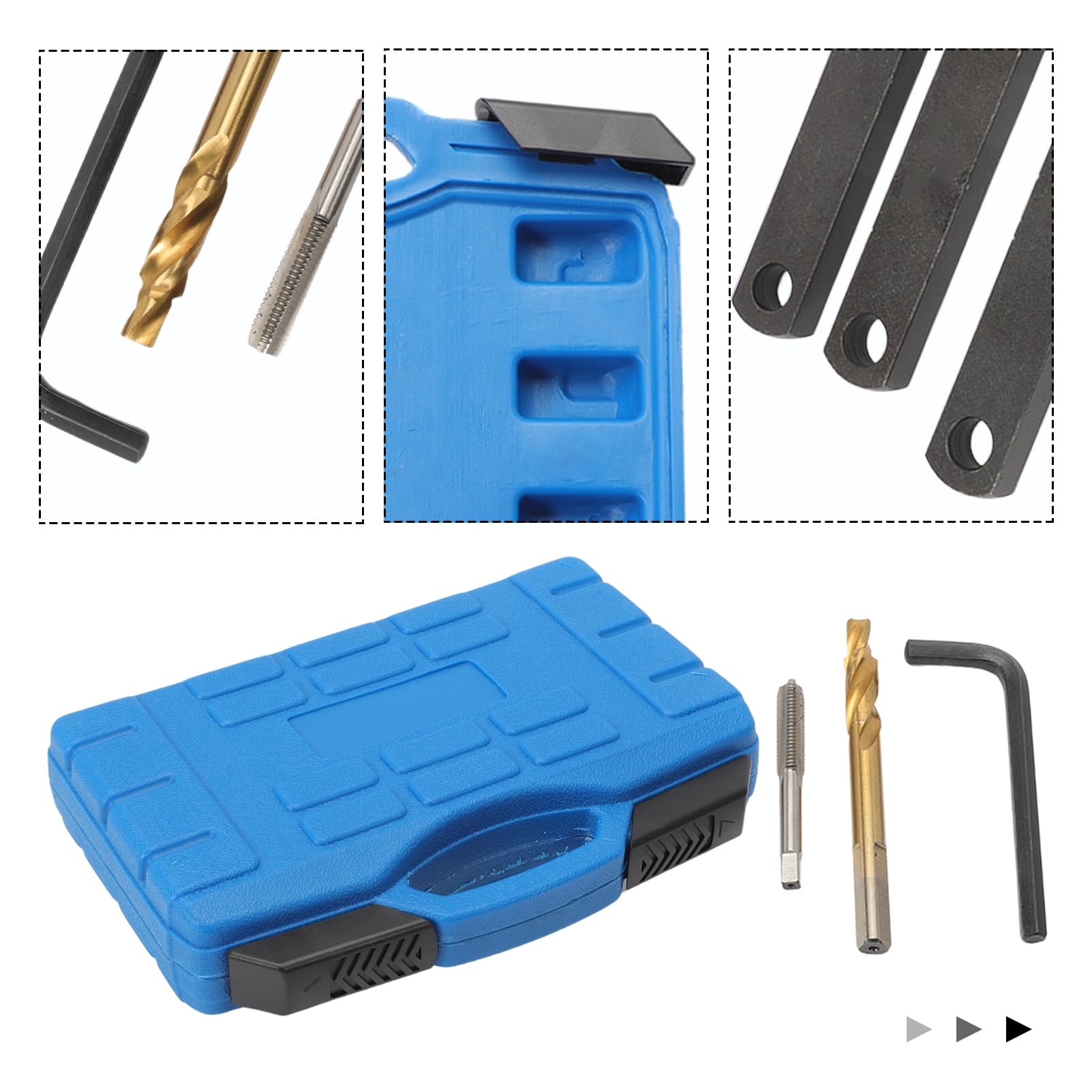 16 Pezzi compatibili con V*W 0P*El F0*rd Kit di Riparazione Filettatura Freno M9 x1,25 Set di Riparazione Filettatura