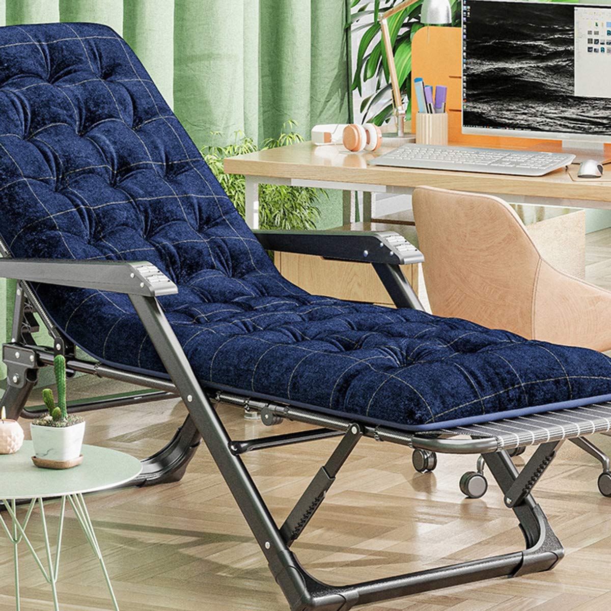 MFSTUDIO Sedia Relax Zero Gravity XL Oversize Imbottita, Con Portabicchieri, Grigia, Portata 158 Kg