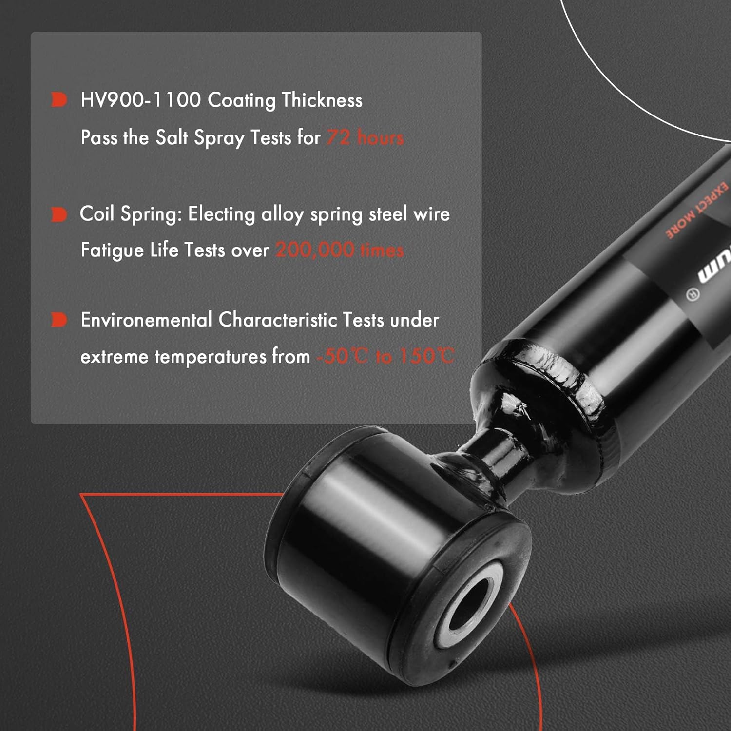 A-Premium Rear Pair (2) Struts Shock Absorber Compatible with Ford Fiesta 2011-2019 & Mazda 2 2011-2014, Driver and Passenger Side