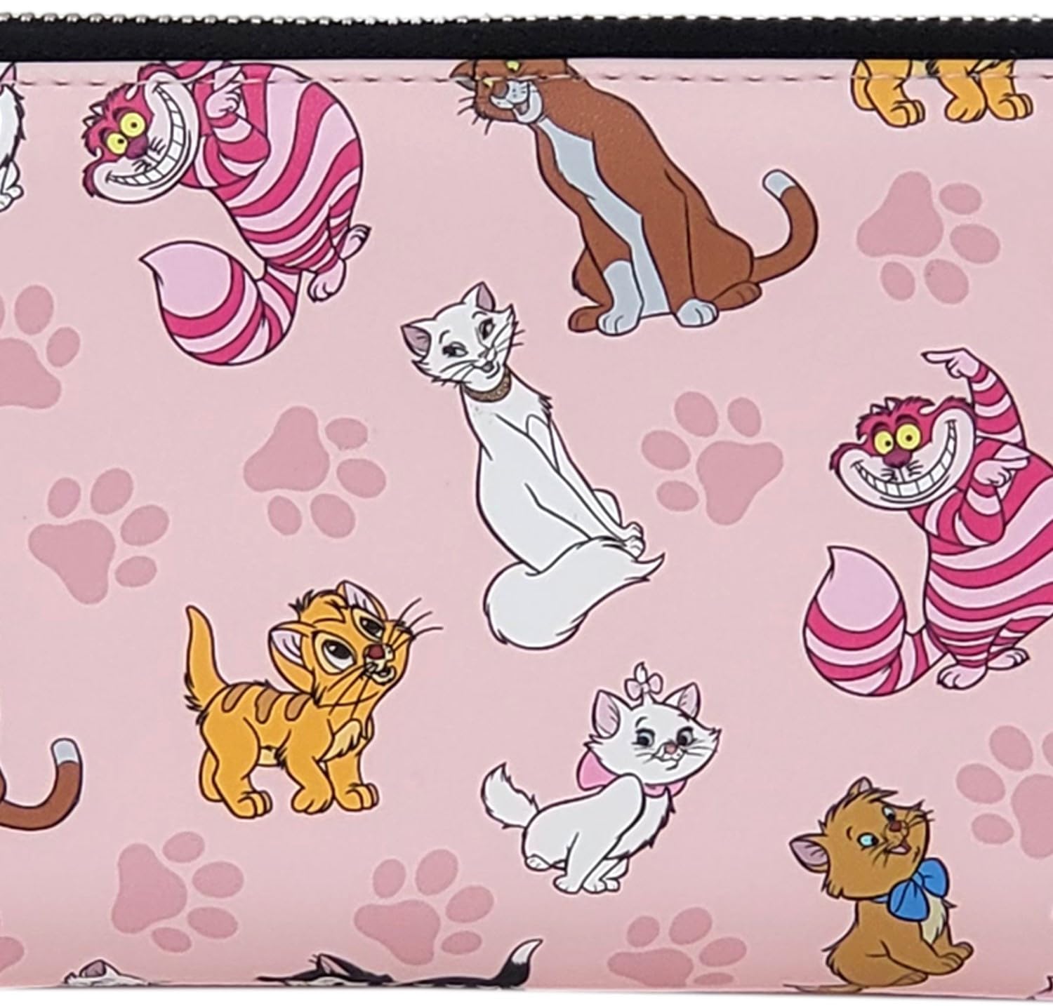 Cartera Disney Cats con cremallera alrededor de piel sintética, Varios colores, Cartera de mano con cremallera alrededor 6