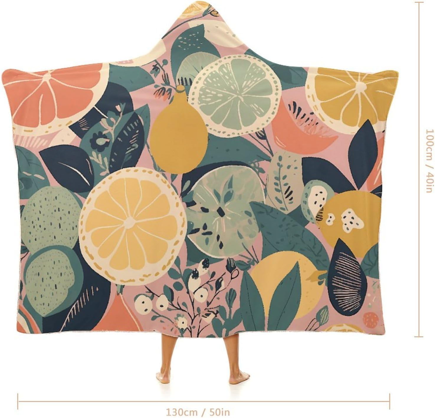 Fruit Pattern Hooded Blanket Cozy And Functional,Wearable Blanket Hoodie for Women Men,Blanket Poncho Presents40 x50