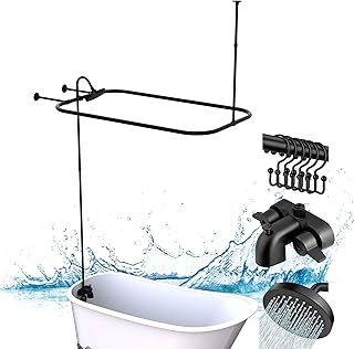 Clawfoot Tub Shower Kit,with Add On Bathcock Diverter Faucet and 48 Inch...