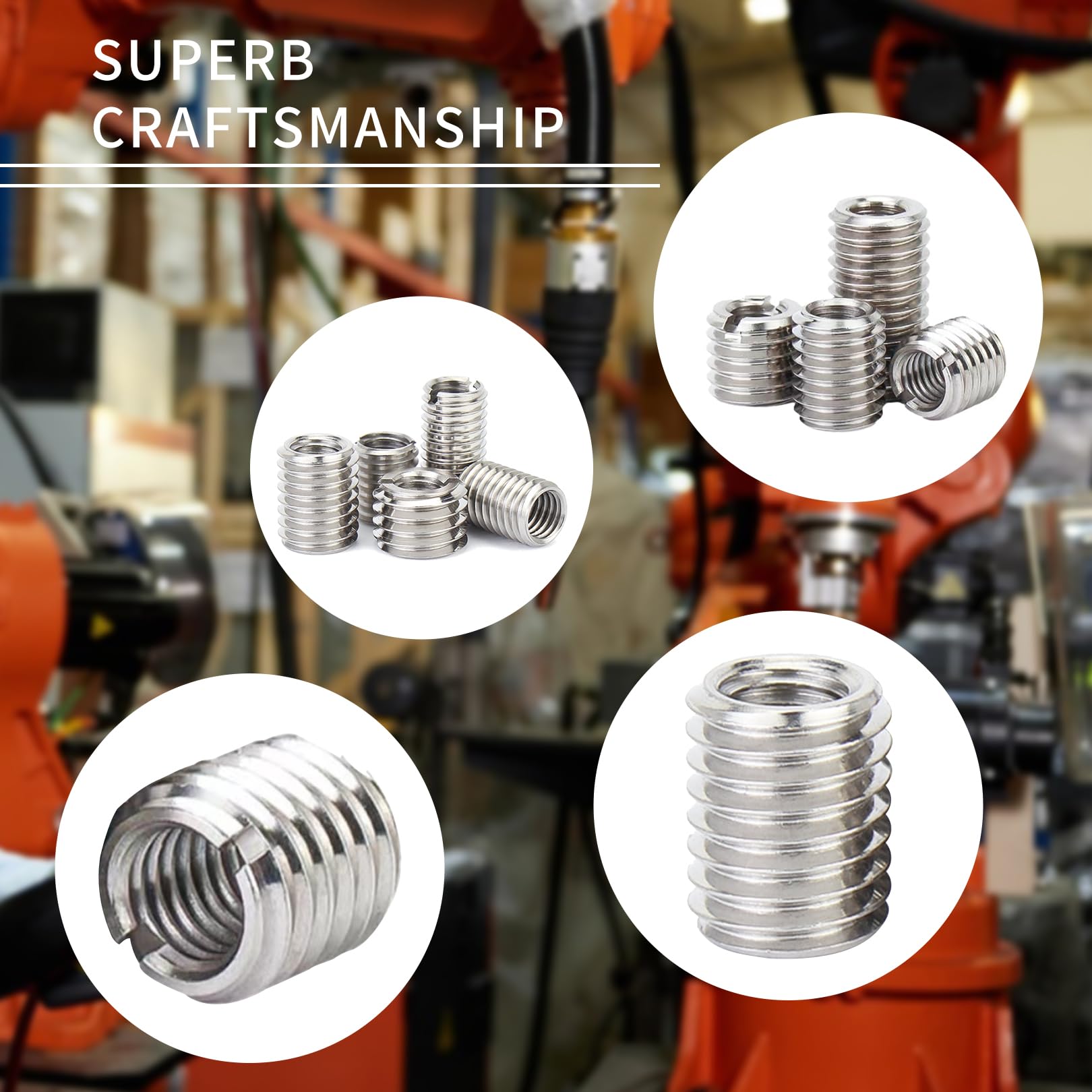 10 Stück Gewindeeinsätze M8 Auf M6 Edelstahl - 15mm Reduziermutter Für Reparaturen