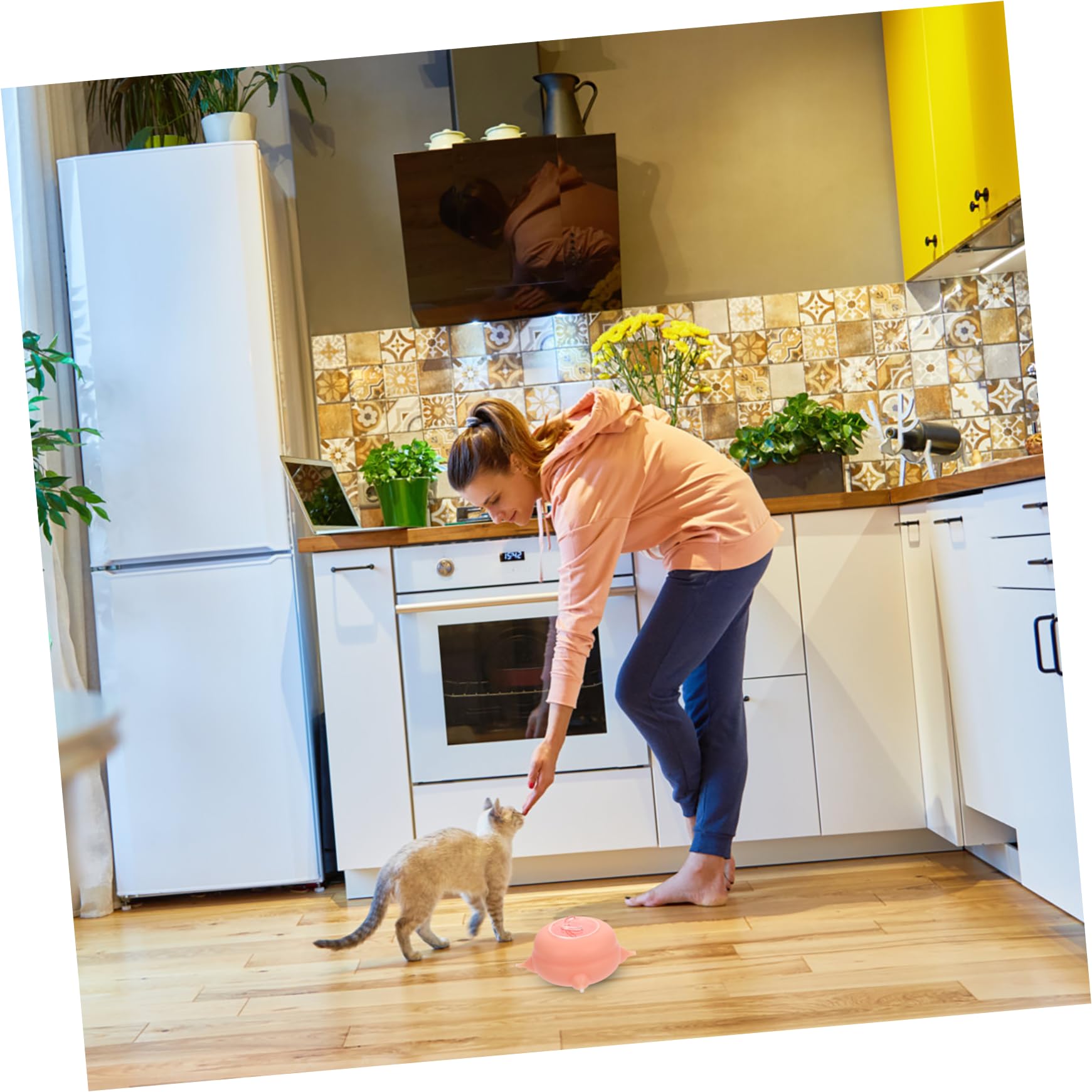 Mangiatoia in Silicone Rosa per Cuccioli, Pet Training Toy | Strumento per Alimentazione dei Piccoli Animali, Leggero, per Gattini e Cagnolini, Accessorio da Nutrizione