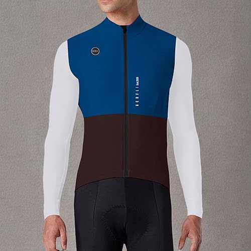 Miniatura 8 de GCRFL Camiseta de ciclismo para hombre, manga larga, camiseta de ciclismo de carretera, bolsillo con cremallera, ligera, ajuste profesional UPF 50+