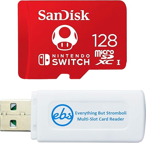 SanDisk - Tarjeta de memoria Micro SDSwitch Lite de 128 GB para Nintendo Switch SDSQXAO-128G-GNCZN con 1 lector de tarjetas TFMicroSDXC