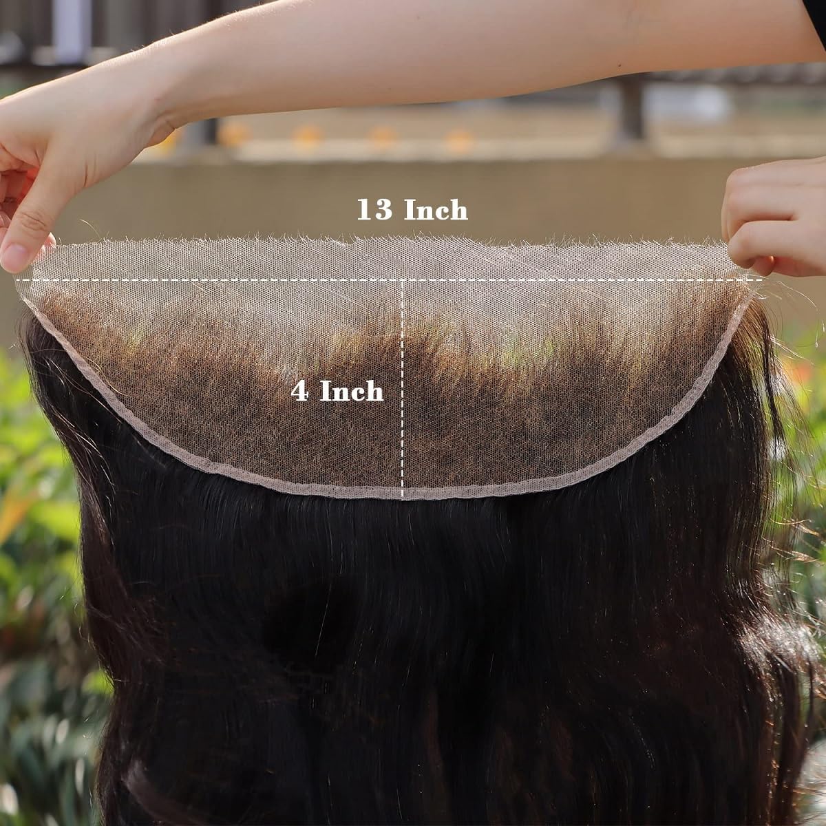 13 x 4 Lace Frontal Closure Body Wave Transparent Swiss Lace 16 Zoll