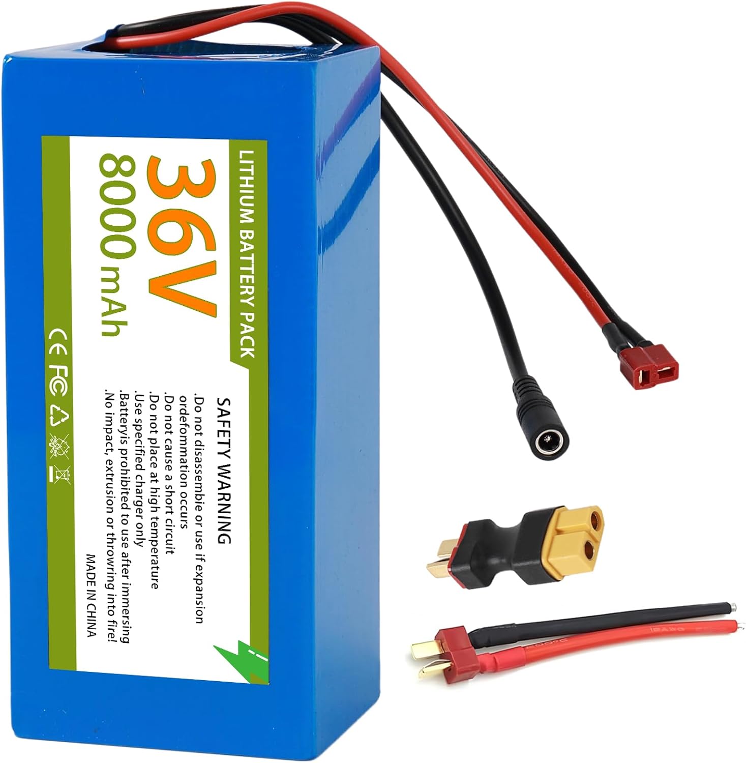 36V/48V Lithium Battery Pack 8Ah/12AH/20AH/25AH Equipped with 30A (BMS) Applicable to 150W/200W/550W/750W/1000W DIY Projects Bike Battery