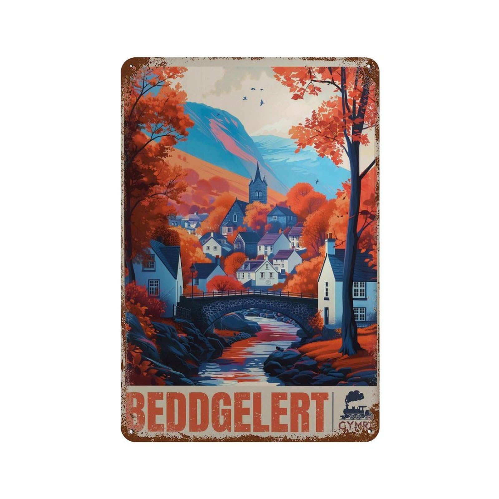 xiaoxiaoshen Beddgelert Wales Travel Snowdonia Wall Decor Art Metal Tin Poster Modern Home Decor Art Home Bar Shop Decorations Vintage Sign 30x20cm