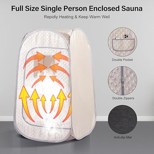 Miniatura 4 de Smartmak Tienda de campaña portátil para sauna de vapor, spa personal de cuerpo completo, sala de vapor plegable ligera para terapia de