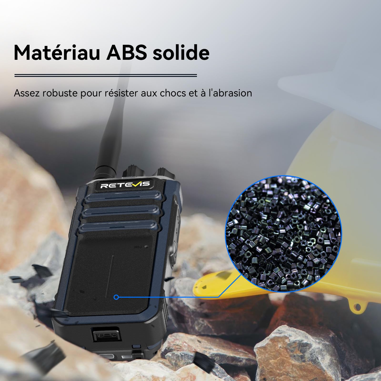Retevis RT86A Radios Bidirectionnelles Longue Portée, Talkie Walkie Professionnel, 2500mAh, Talkie Walkie Rechargeable pour Chantiers et Transport (4Pcs)