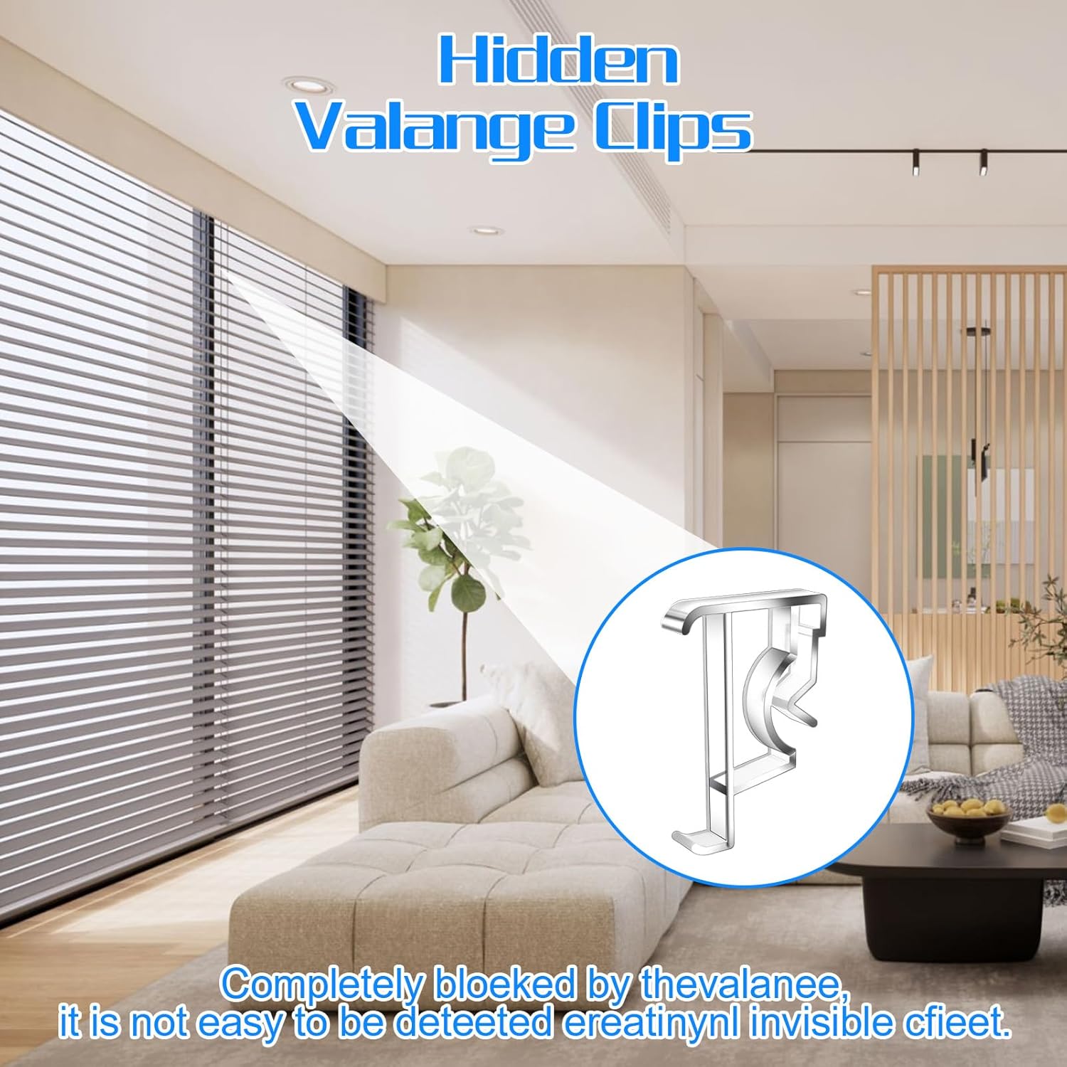 12 PCS Valance Clips for Blinds, 2 Inch Clear Blind Clips for Valance Hidden Durable Replacement for Horizontal Window Blinds