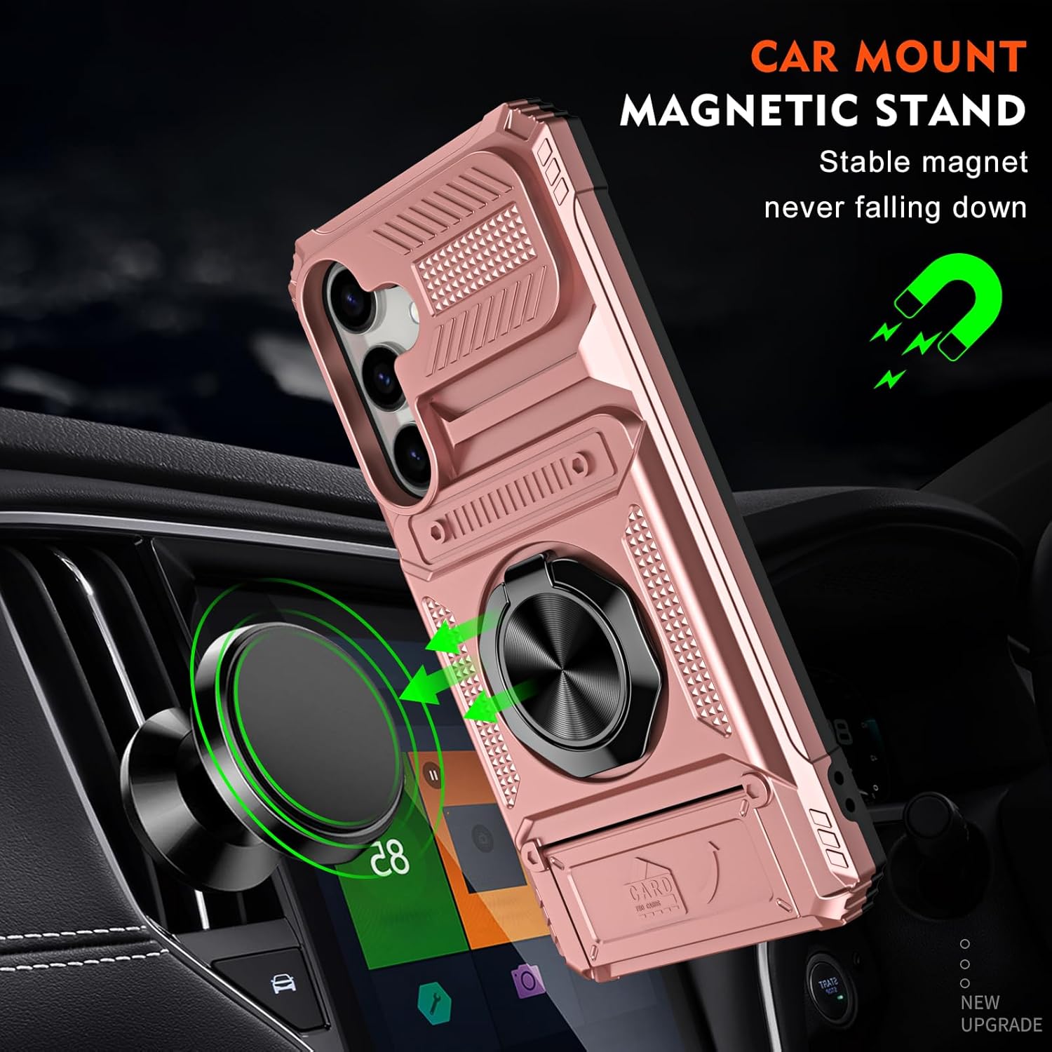 Furiet Phone Case for Samsung Galaxy S24 Plus/S25 Plus S24+ S25+ 5G with Tempered Glass Screen Protector Card Slots Ring Stand Two Layer Defender for S24Plus 24S + S 24 24+ S25Plus 25S 25+ Rose Gold - Image 6