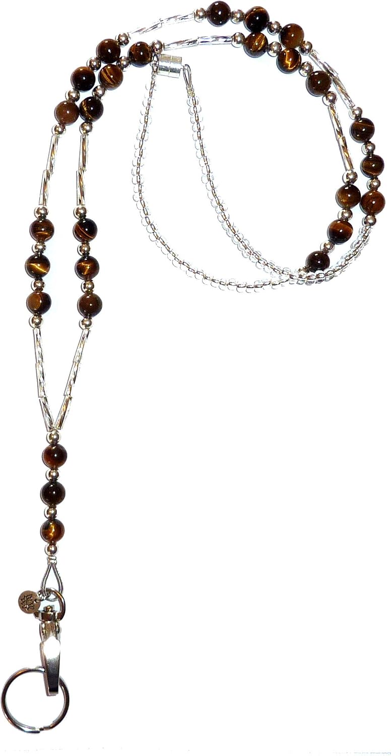 Hidden Hollow Beads Super Slim Women's Beaded Lanyard 34" Made in USA Keys ID Card Badge Holder Teacher Keys Cruise Phone