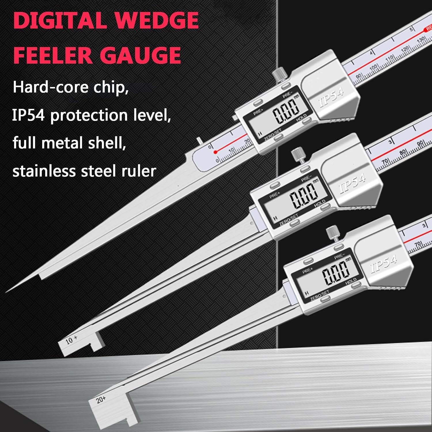 Calibrador cónico Digital, precisión ±0,03 mm, resolución 0,01 mm, Rango de medición 1-50 mm, galga de espesores de cuña de Soldadura, Regla de inspección de Flujo para moldes y co