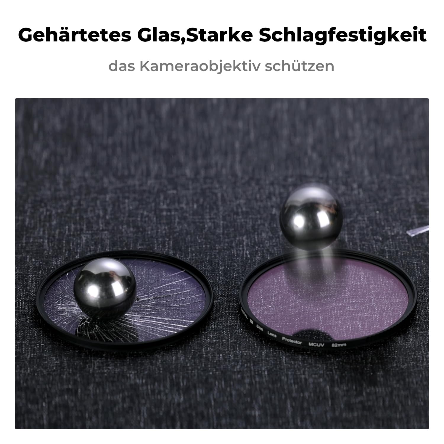 K&F CONCEPT UV Filter 82mm,9H Härte Schutzfilter,Sturzschutz (Nano Xcel)