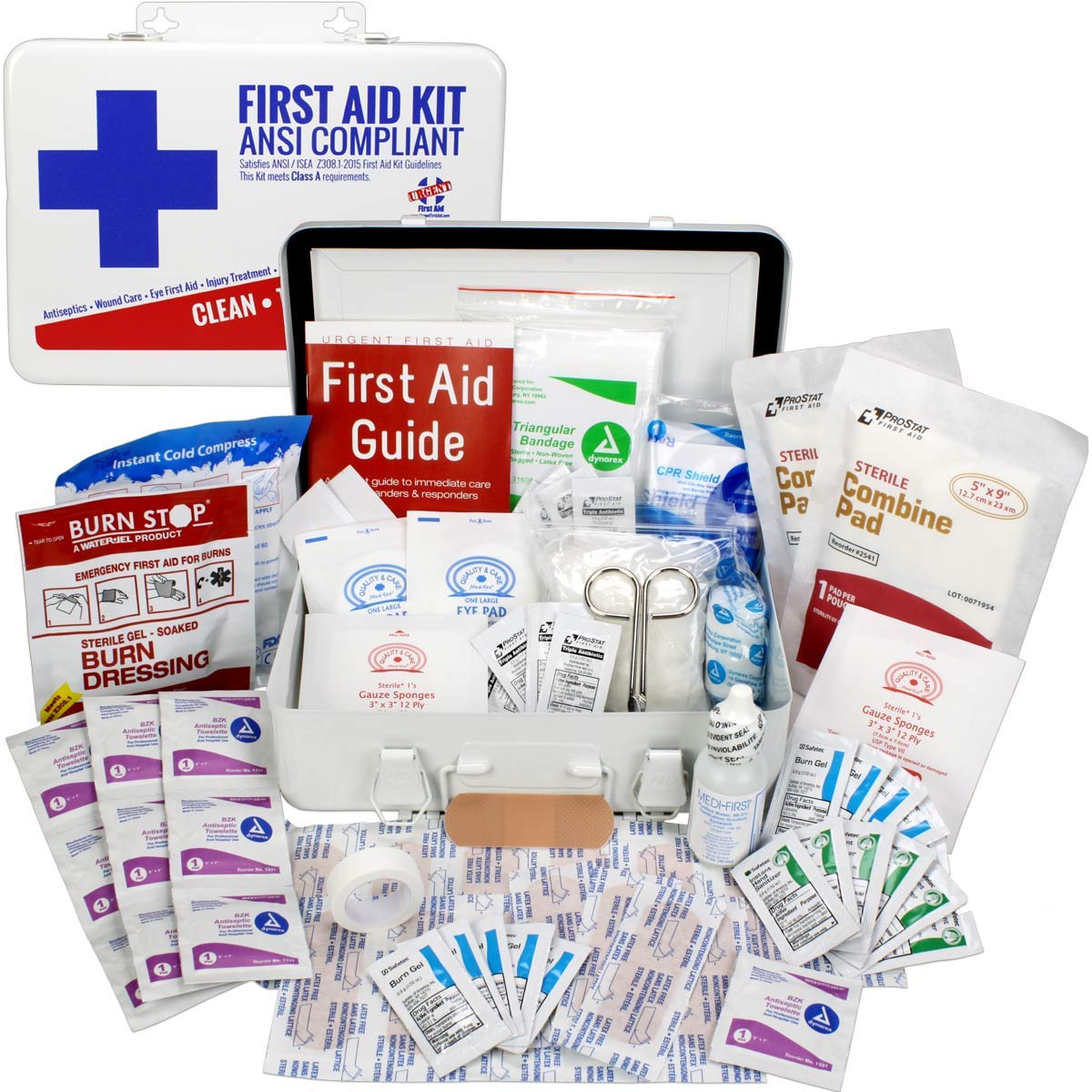 OSHA & ANSI First Aid Kit, 25 Person, 79 Pieces, Indoor/Outdoor Emergency Kit for Office, Home or Car, ANSI 2021 Class A, Assembled in USA by Urgent First Aid™