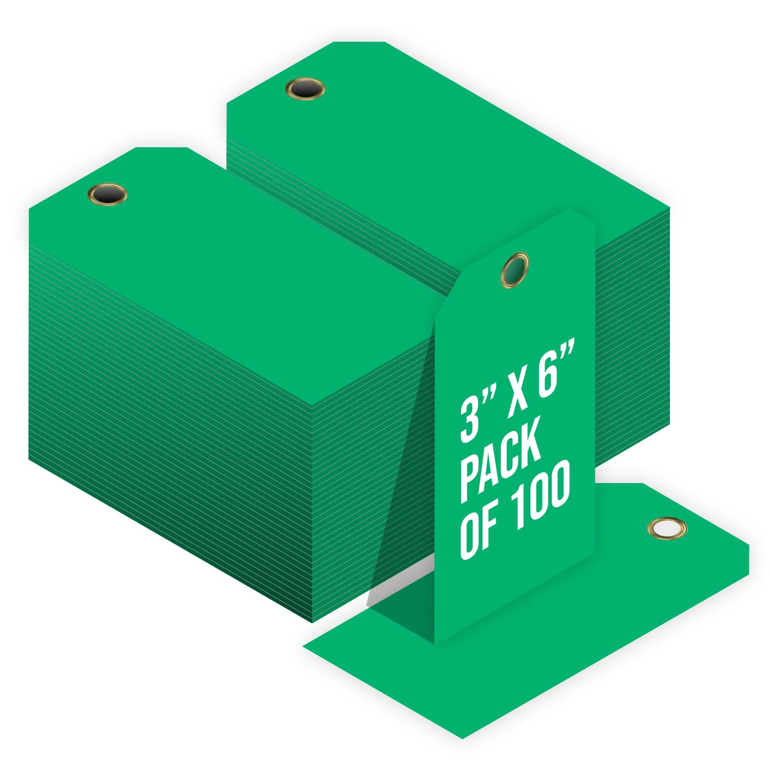 Etiquetas de plástico impermeables resistentes de 15 mil, equipamiento, válvula, mochila, paquete de 100 (3 x 6 pulgadas, verde oscuro)