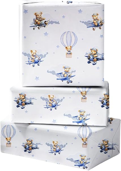 Cuitpan Blue Birthday Wrapping Paper