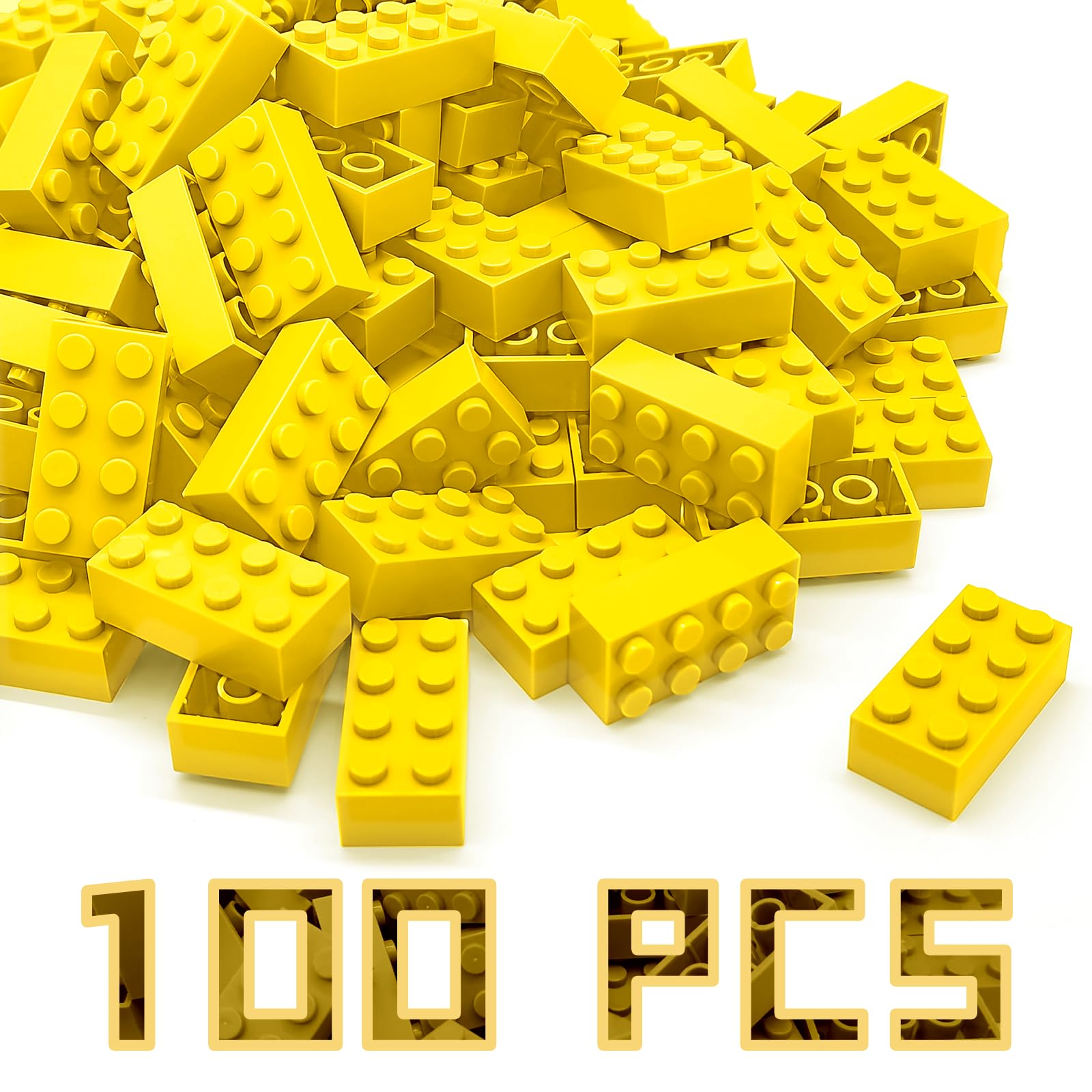 Classic Building Brick, Compatible with Lego 3001 Bulk Block Set, Creative  Building Toy DIY, Suitable for Boys Girls and Teenagers Aged 6+ (Yellow