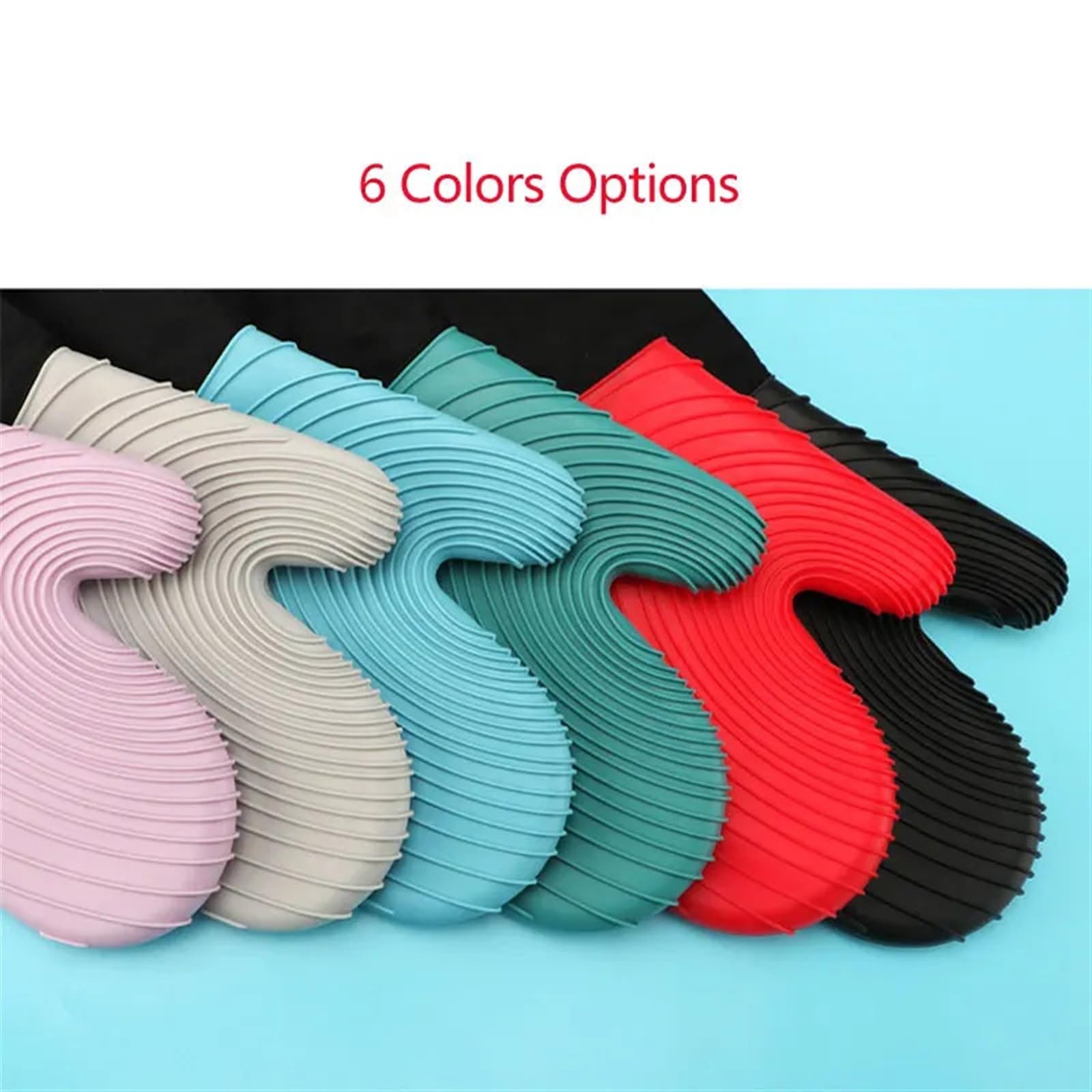 MRKU Guantes de Cocina para Hornear, Guantes de Silicona Flexibles, Juego para Utensilios de Cocina, Extra Largos, Profesionales y Resistentes al Calor.