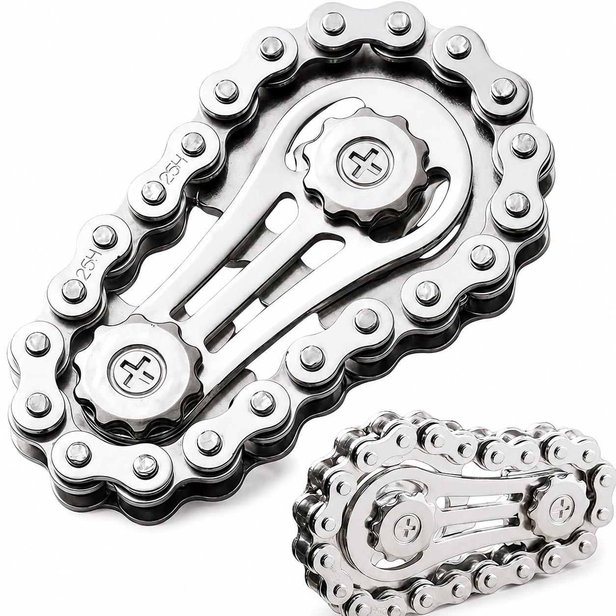 7Seas Bike Chain Gear Fidget Spinner Metal Chain Fidget Toy | Stress Anxiety Relief Fidget Toy Finger Spinning Toy For Kids & Adult, Chain Gear Roller Desk Toys For Stress Buster-image-13