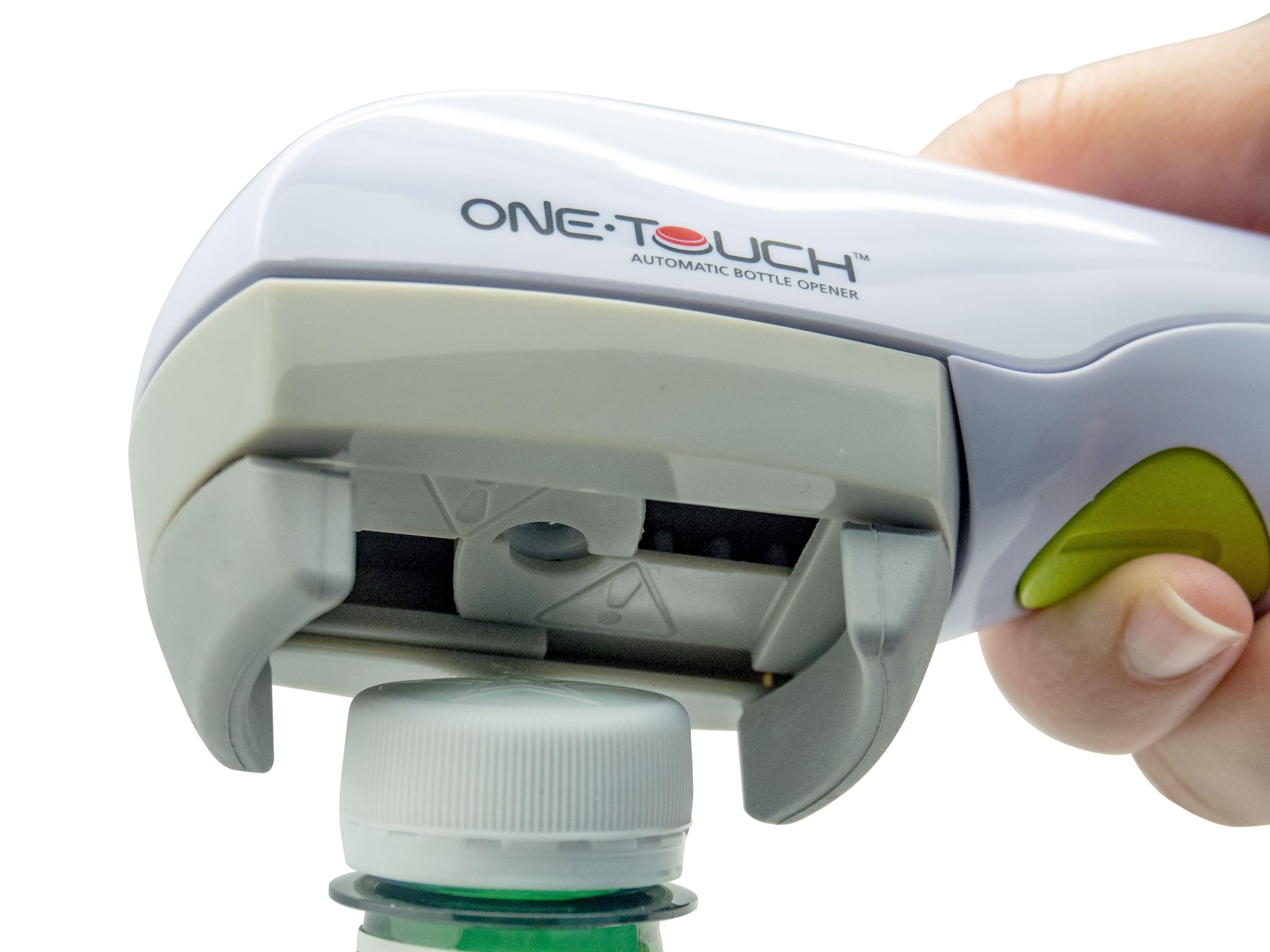 ONE TOUCH Ouvre-bouteille électrique KC85 - Aucun effort nécessaire - Pour tous, même sans force manuelle - Ouvre tous les bouchons de 12 à 52mm sans souci, Blanc