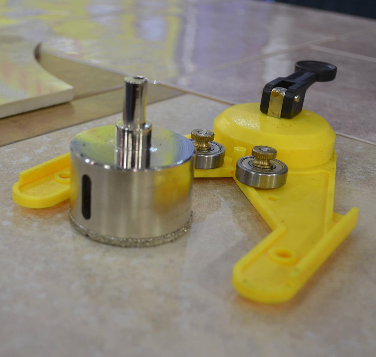 The Amazing Tile And Glass Cutter Diamond Drill Bit Holder Set for Diamond Core Bits Suction Hole Saw Guides for Straight Holes with Pressurized Water Delivery System Bottle