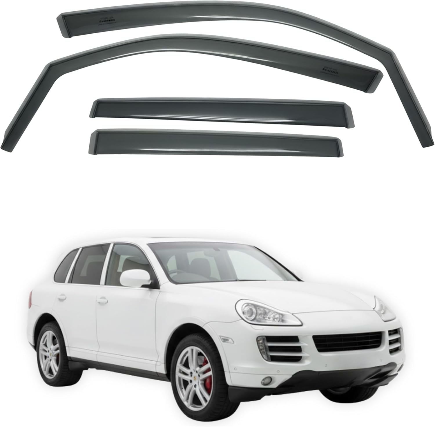 in-Channel Car Window Rain Guard Compatible with Porsche Cayenne (fit:2007-2010) 4pcs, Taiwan Made Precise & Transparent Car Wind Deflectors No Water Leakage Visors