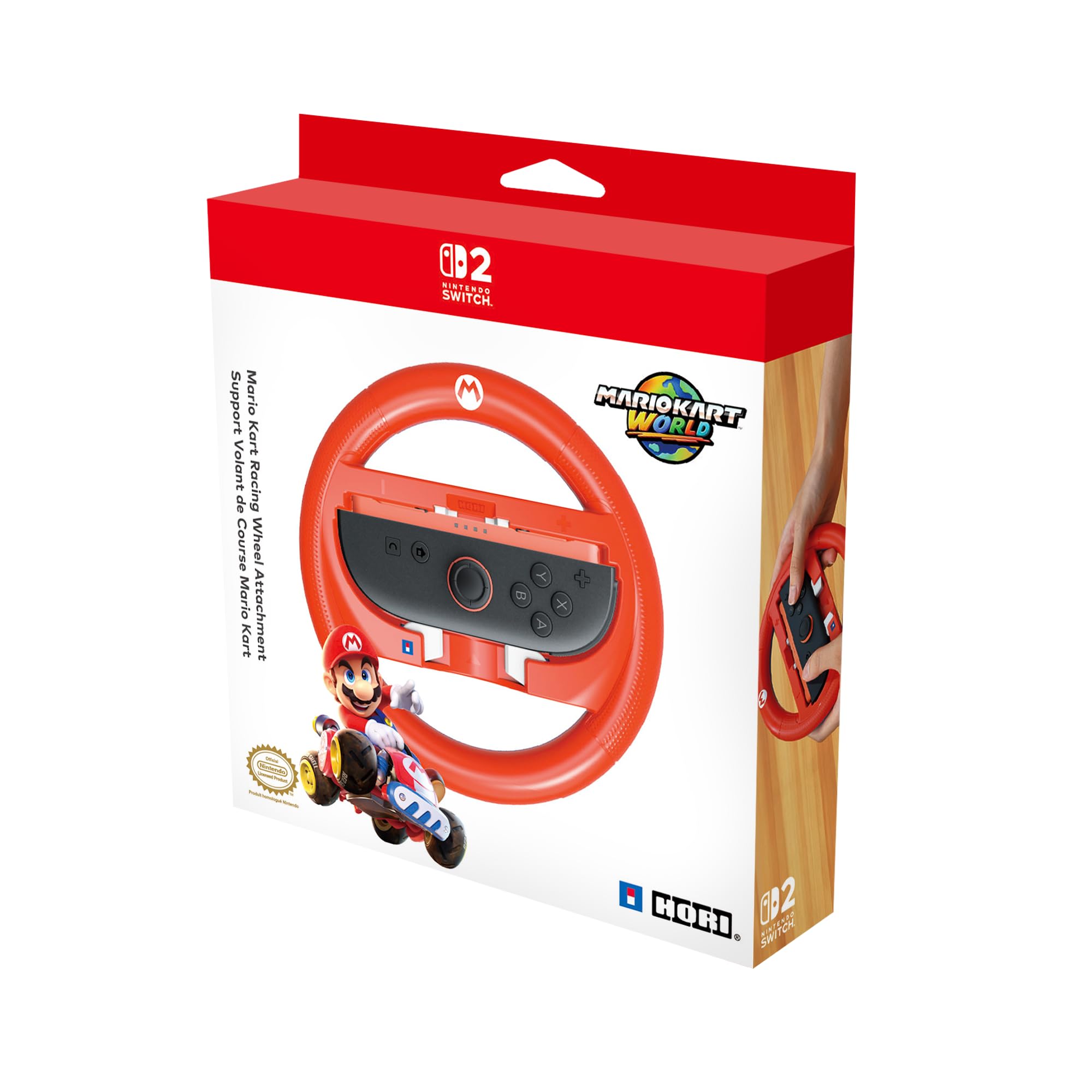 Racing Wheel - Nintendo Switch 2 - Hori - Mario Kart World Joy-Con - Mario Design - Red 4961818040922