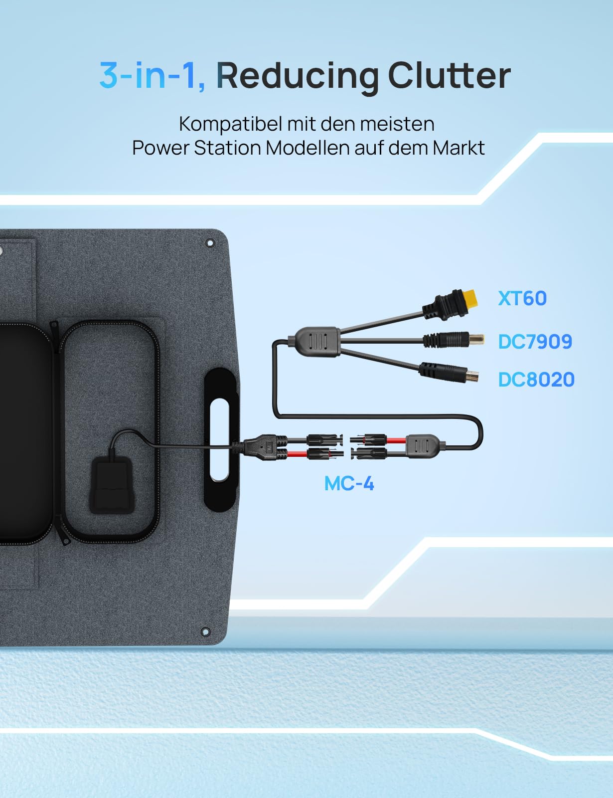 ECO-WORTHY 200W Faltbare Solarpanel für Powerstation Camping Wohnmobil Outdoor Notstromversorgung