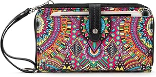 Sakroots Large Smartphone Crossbody Bag in Eco-Twill, Convertible Purse with Detachable Wristlet Strap, Rainbow Wanderlust