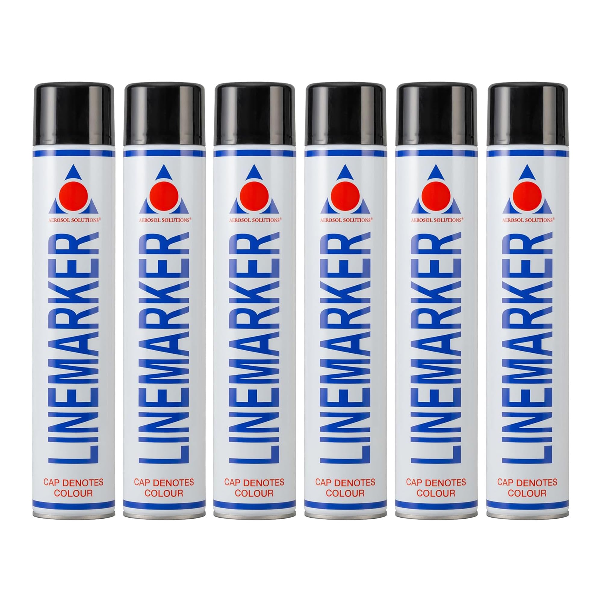 Aerosol Solutions Line Marker Black Spray Paint 26 Oz [Pack of 6] All Purpose Striping Paint | Perfect for Floor Marking, Landscaping, Athletics &amp; Sports Fields